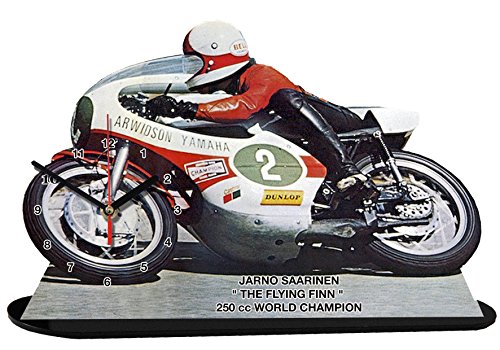 auto-horloge Jarno SAARINEN, Moto Yamaha, Miniatur Modell Motorrad in der Uhr 09 Cover