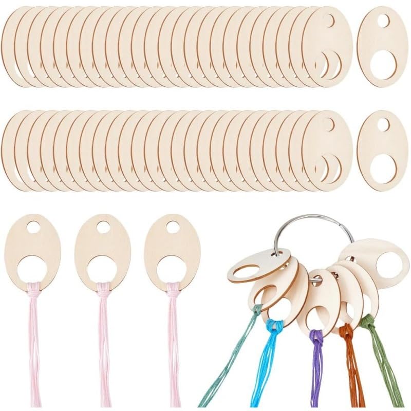100Pcs Cross Stitch Accessories Embroidery Thread Organiser Wooden Sewing Tools with 1 Metal Thread Ring Cross Stitch Thread Organiser Embroidery Thread Storage for Craft Projects