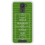 Hapdey Funda Transparente para [ Bq Aquaris U Plus ] diseño [ Madrid, Aficionados del fútbol y Nada mas ] Carcasa Silicona Flexible TPU