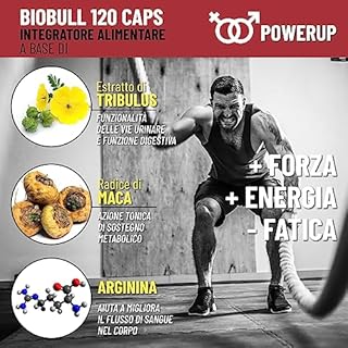 Mekià® Tribulus Terrestris e Maca Peruviana nera con L Arginina. Integratore uomo alte prestazioni + Vitamine B + Zinco, boost testosterone .Incremento Massa Muscolare Potente Energizzante Uomo