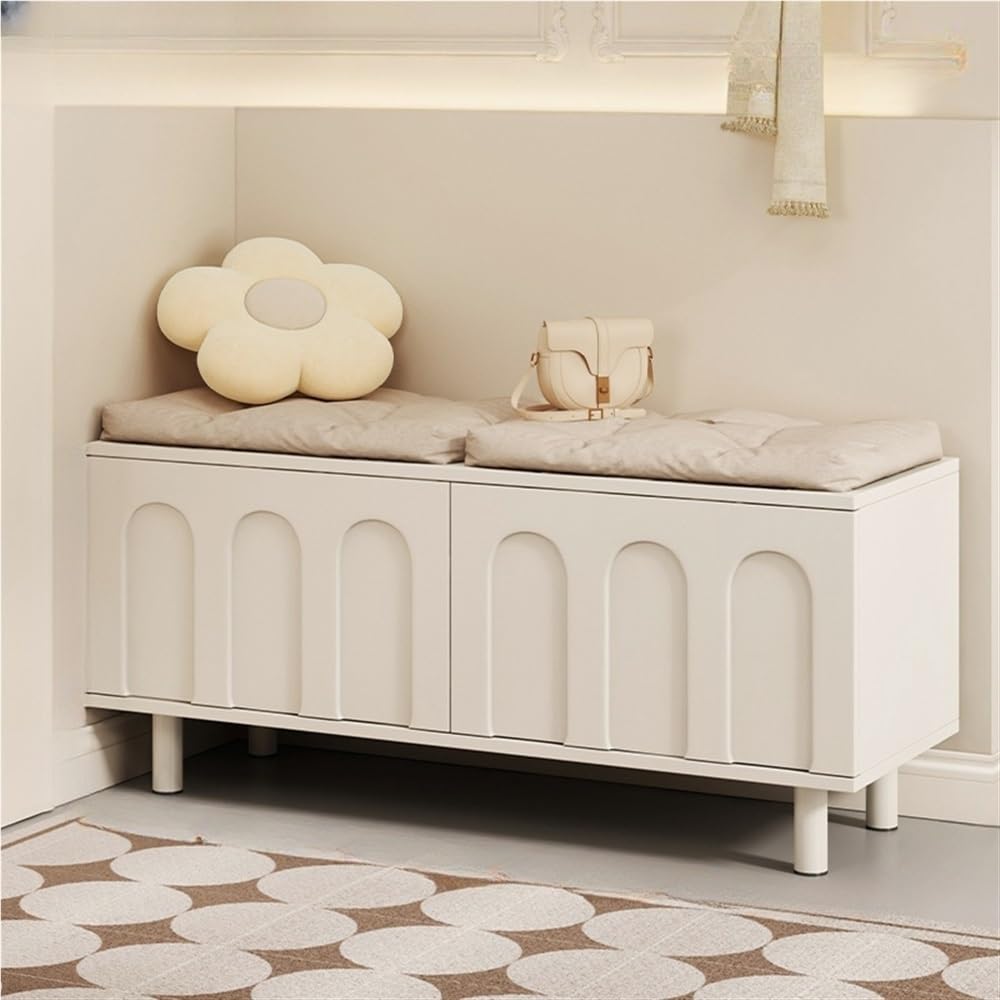 TFNSPFNSA Shoe Cabinet, Bench Storage, Sitting Bench with 2 Door, Entryway Bench with Storage, Modern Shoe Storage Bench for Hallway, Corridors,