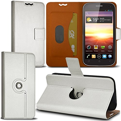 Seluxion - Housse Coque Etui Fonction Support 360 degrés Universel S Couleur Blanc pour Wiko Cink Slim