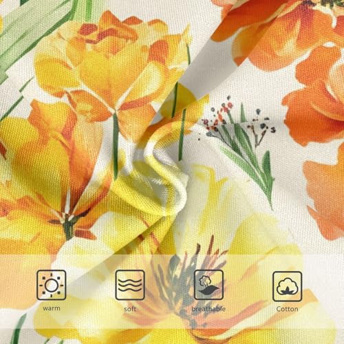 Funny Girls Underwear Toddler 2t Cotton Little Girl Panties Yellow Floral Flowers Beige Briefs Underpants3