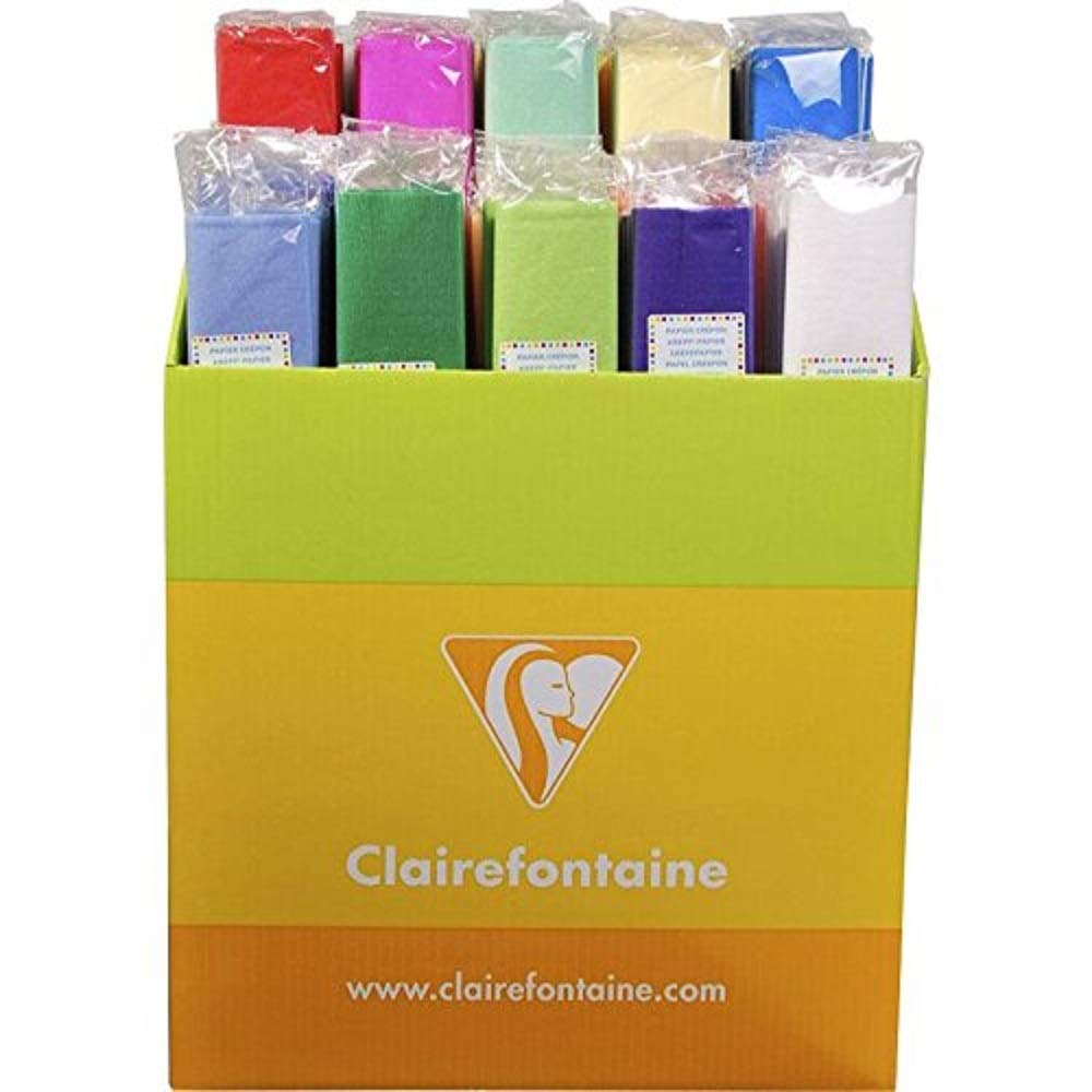 CLAIREFONTAINE 26536 Papier Crépon D Ensité Crêpage Soixante Quinze Pourcent 40g/m2 50cmx2.5m Jaune