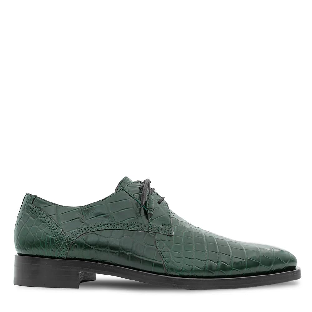 Mezlan Dandy Alligator Lace Up – Men’s Genuine Alligator Derby with Chiseled Toe, Tassel Details & Leather Sole – Handmade in Spain