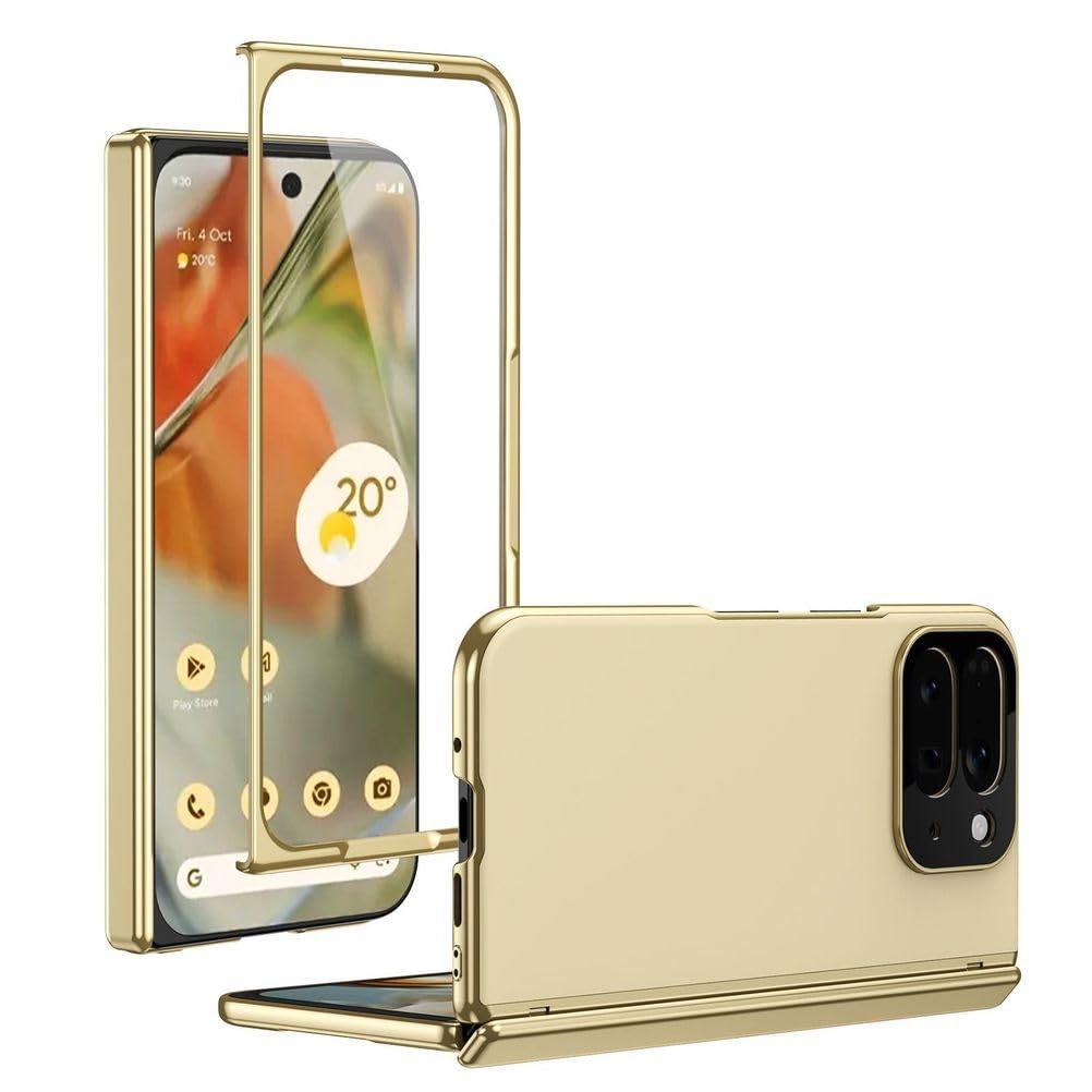 Coque Google Pixel 10 Pro Fold or luxe élégant avec charnière galvanisée