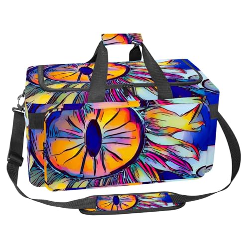 Sac de voyage 30 L imprimé tournesol violet pour le sport