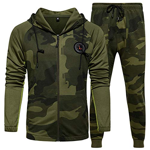 Image of MANLUODANNI Men's Tracksuit Athletic Casual Full Zip Jogging Sweatsuit