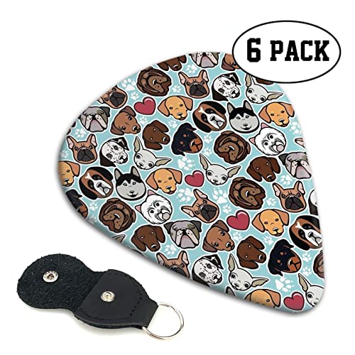 Cute Dog Lot de 6 médiators pour guitare acoustique, guitare électrique, basse, ukulélé – fins, moyens et épais. - Les Beatles, Paul McCartney, John Lennon, RIngo Starr, George Harrison Cute Dog Lot de 6 médiators pour guitare acoustique, guitare électrique, basse, ukulélé – fins, moyens et épais. – Image 3
