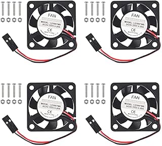 AOICRIE for Raspberry Pi 4 Quiet Fan, 4Pcs for Raspberry Pi Cooling Fan Brushless 3.3-5VDC Quiet Fan with for Raspberry Pi Heatsink for Raspberry Pi 4B / 3B+ / 3B/ Zero/Zero W or Other Robot Project
