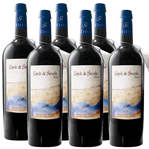 6 botellas vino tinto crianza Ribera del Duero. Conde de Siruela Élite. 14 meses de crianza