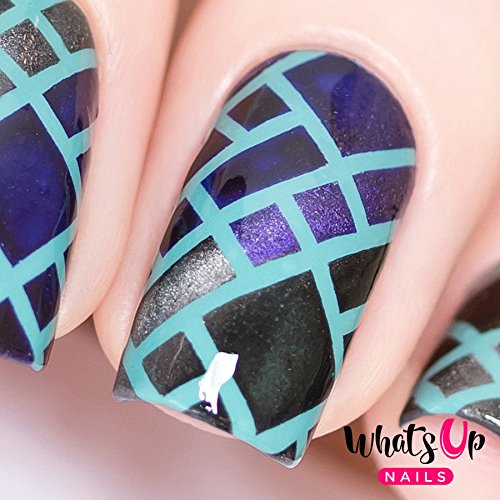 Whats Up Nails - Stained Glass Vinyl Stencils for Nail Art Design (1 Sheet, 12 Stencils)