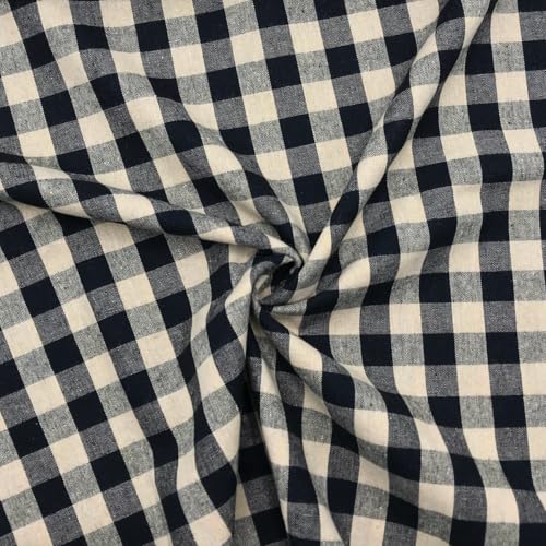 Vintage Black Gingham Fabric