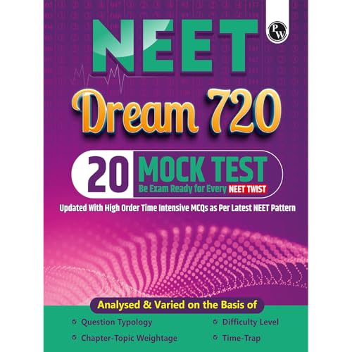 Image of PW 20 NEET Dream 720 Mock Tests For 2026 Exams | Full Syllabus Tests of Physics, Chemistry & Biology | Pattern NEET Solved Mocks Papers with High Order Time Intensive MCQs