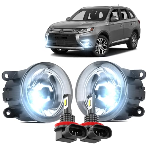 CJZJPV Fog Light Assembly Fit for Mitsubishi Outlander 2014-2016 3.5 Inch Round...