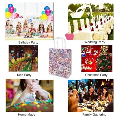 Image of Gitanjali Paper Curves Gift Bags- 10pcs 8x4x10 inch Small-Medium Paper Bags For Return Gifts - Paper Gift Bag - Carry Bags For Gifting - Goodie Bags - Disposable Paper covers (Medium-Moraccan, Pack of 10)