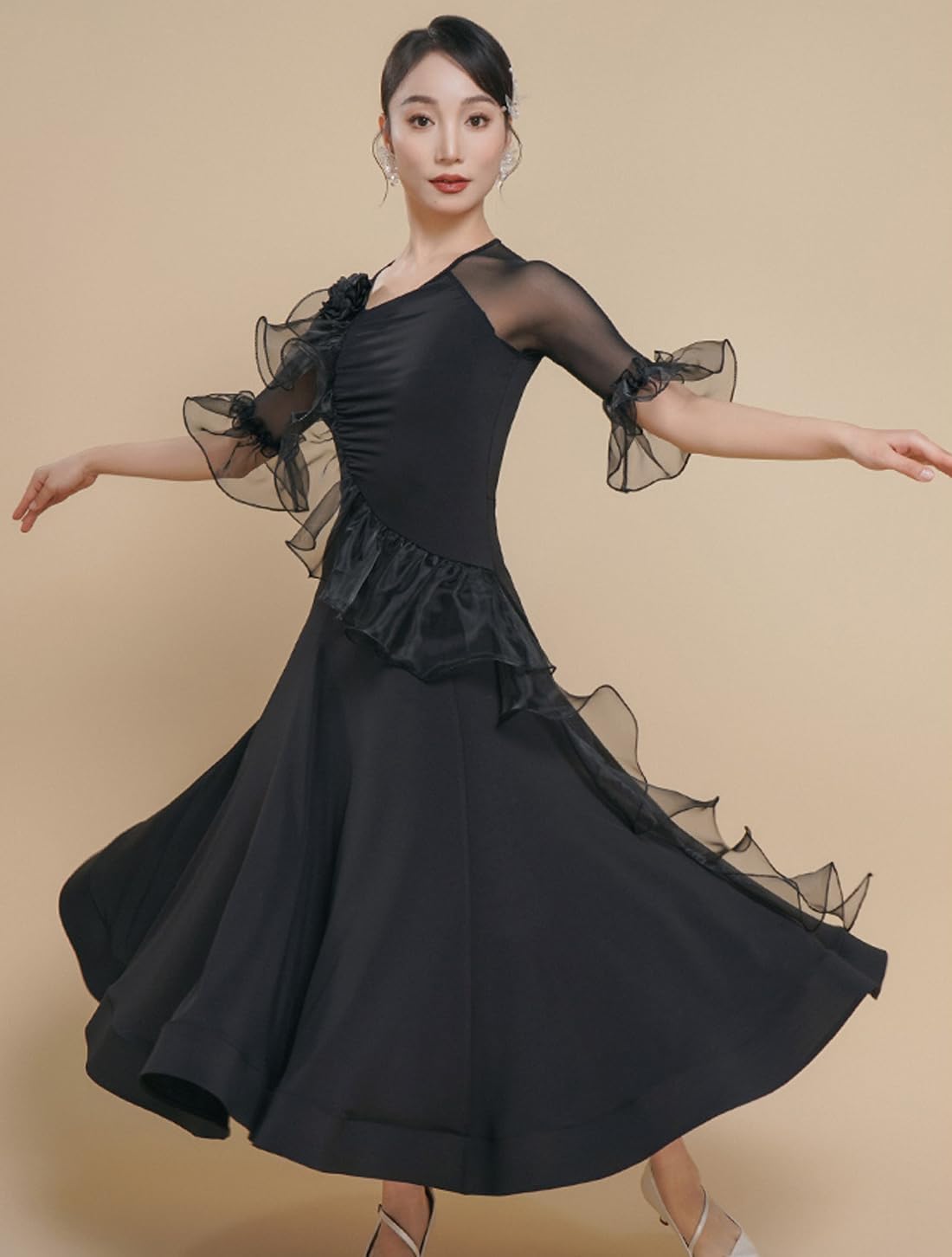 社交ダンス衣装 モダンドレス ロングワンピース モダン クリスアン