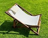 Heehee Sedie a sdraio in legno regolabili in altezza, extra larghe ed extra lunghe; sedie pieghevoli; sedie a sdraio in legno da giardino e da esterno per spiaggia e piscina con tela di sospensione re