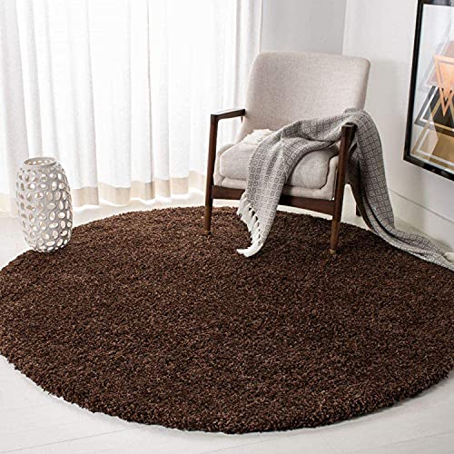 Image of CD Carpet Anti Slip Shaggy Fluffy Fur Rugs and Carpet for Living Room Bedroom Kids Room Plain Circle Carpets for Home with 2 Inch Thickness (Color Coffe Size 9x9 Feet Round)