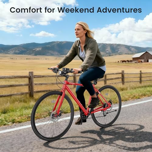 MOONCOOL Hybrid Bike for Men, 700C Aluminum 29LBS