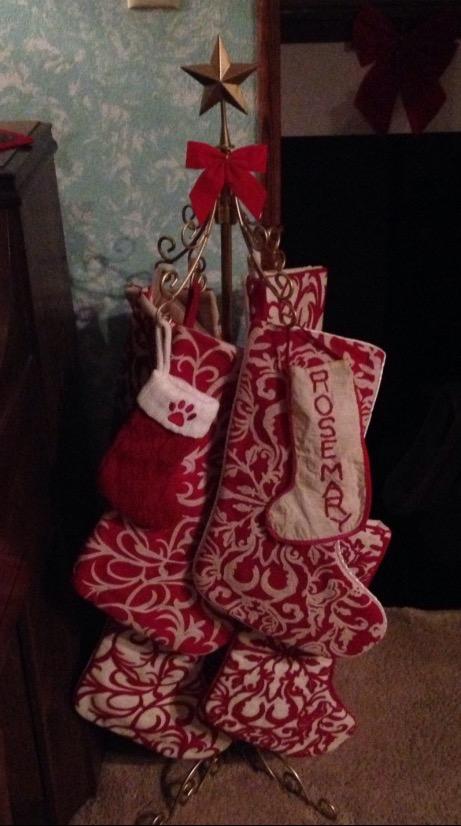 Tall metal christmas stocking holder