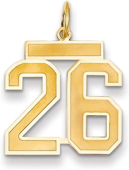 14K Yellow Gold Medium Satin Number 0 Charm