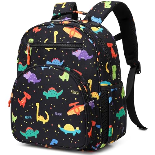 abshoo Cute Mini Toddler Backpacks for Boys Little Kids Bookbag Preschool backpack (Dinosaur Black A)2