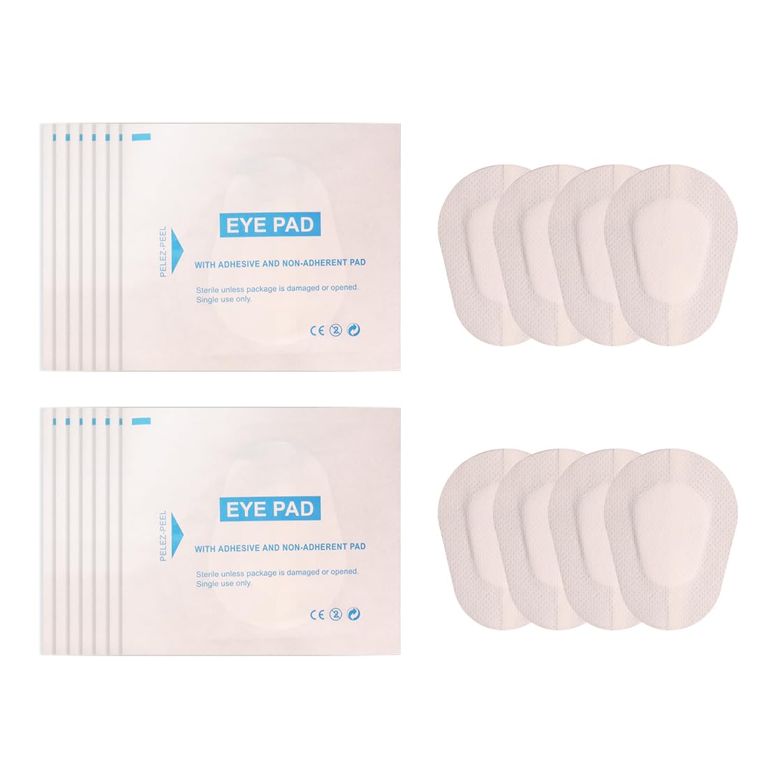 60pcs Adhesive Eye Patches for Adults/Kids,White Color Non-Woven Breathable Adhesive Bandages Wound Dressings for Adults/Kids