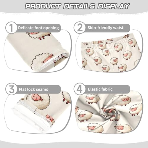 Girls Leggings Sheep Animals Cute Soft Toddler Leggings for Girls Kids Pants Size 4T-10T3