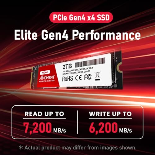 Image of MMOMENT MG44 2TB NVMe PCIe 4.0 Internal SSD, Up to 7200MB /s Read, 6200MB /s Write M.2 2280 Storage Internal PC Solid State Drive for Laptop Desktop