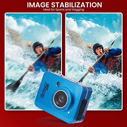 Image of Sound Around Gear Pro Sports Action Camera - HD 1080P Mini Camcorder w / 12 MP Cam, 2.4 inch Touch Screen USB SD Card HDMI, Battery - Waterproof Case, USB Cable, Wireless Remote Control, Mount - Pyle GDV285BL (Blue)