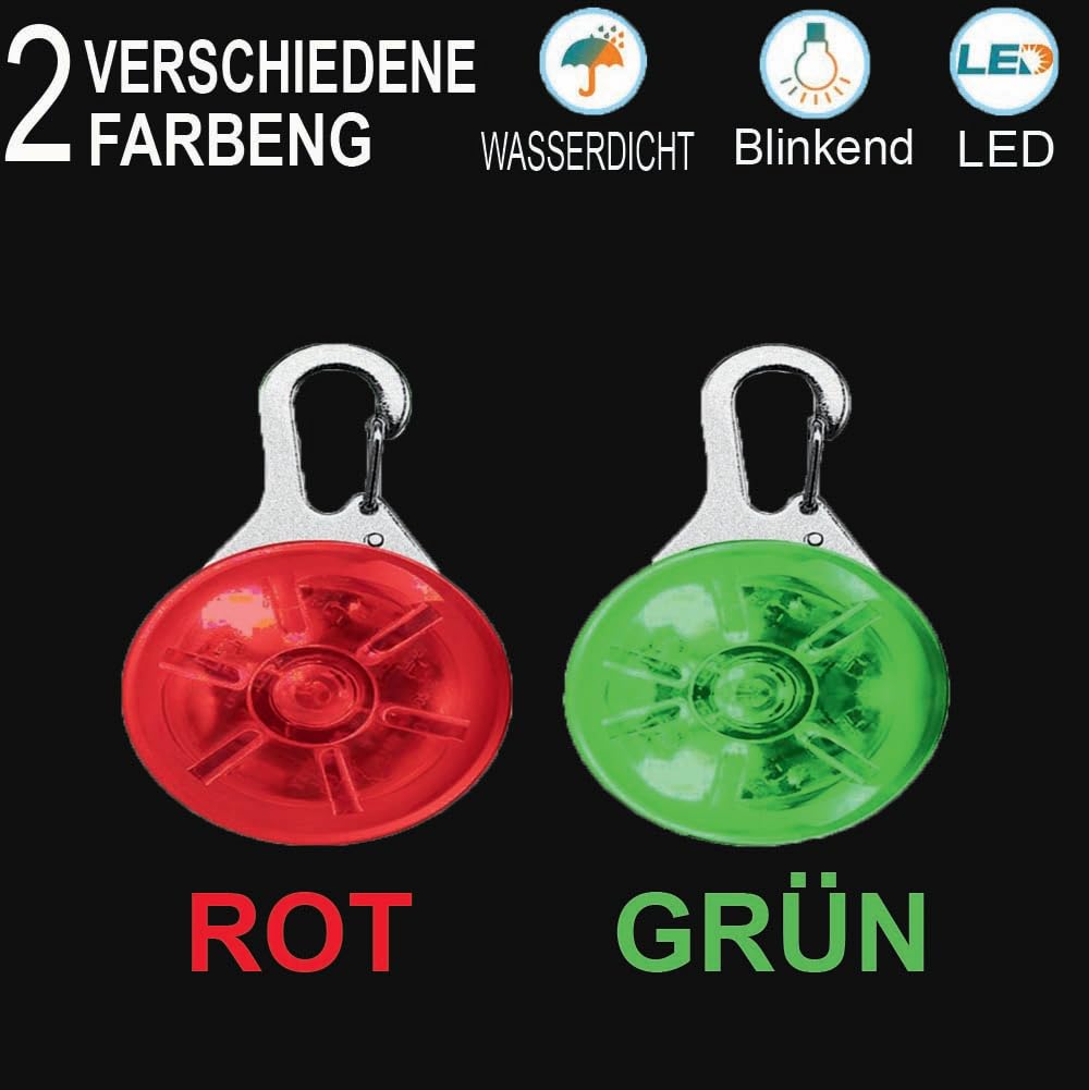 nedit Blinklicht Hund - 2 Stück inkl - Aufbewahrungsbeutel GRATIS - Leuchtanhänger für Schulranzen und Kinder - LED