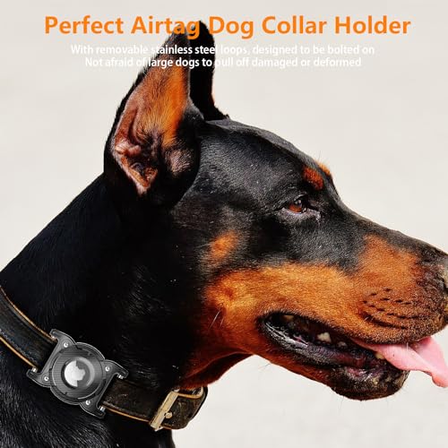 Compatible with Airtag Dog Collar Holder, 2 Pack Airtag Holder for Dog Collar with Removable Metal Loop Sturdy TPU - Image 4