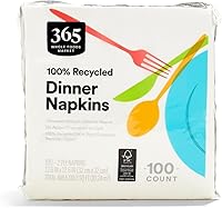 365 by Whole Foods Market 2-Ply Dinner Napkins, 100 Count - Premium Absorbent Disposable Napkins with Quality Standards