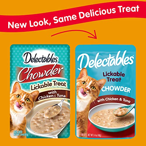 Hartz Delectables Chowder Lickable Wet Cat Treats For Kitten, Adult & Senior Cats, Chicken & Tuna, 1.4 Ounce (Pack Of 12) #TOP2