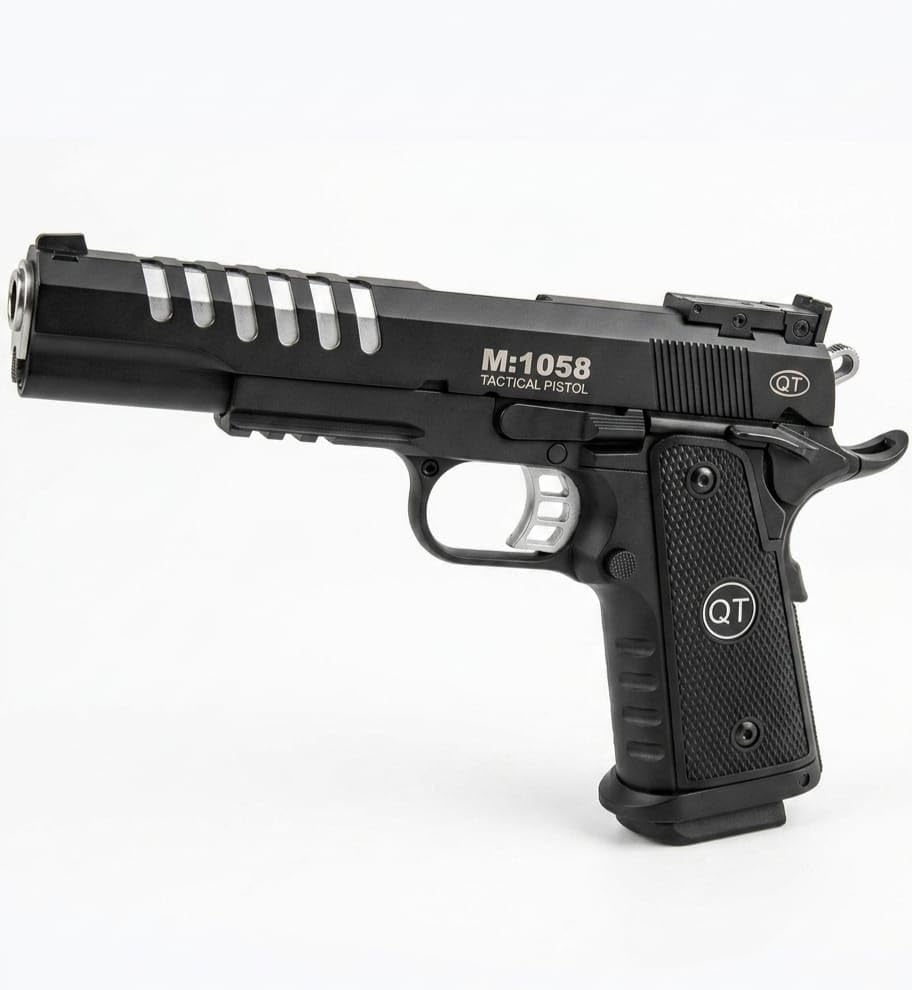 Image of Atharav Plastic Bullets for Kids Pistol, Metal Slide, Semi-Automatic, BB Gun with Pellets, Tactical Training, Plastic Bullets for Kids