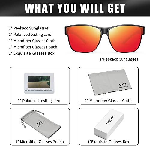 Image of Polarized Sunglasses Fit Over Glasses for Women Men | Oversized Square Sun Glasses UV400 Protection