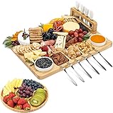 SMIRLY Charcuterie Boards Set, Large Cheese Board Set, Natural Bamboo Charcuterie Tray Cheese Platter with Accessories - Housewarming Gifts New Home, Wedding & Bridal Shower Gifts for Women, Couples