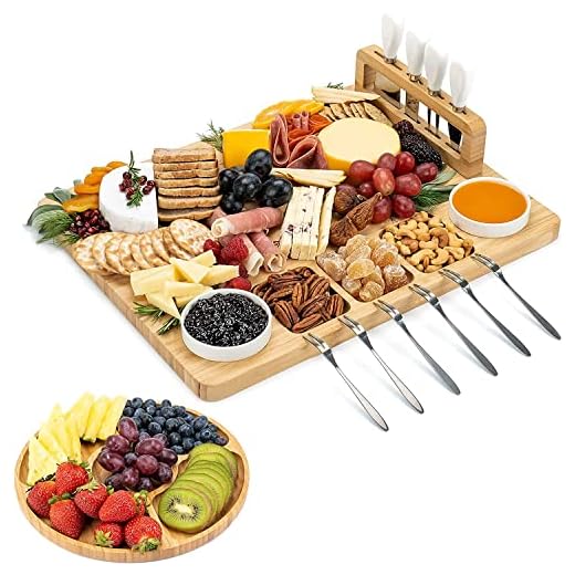 SMIRLY Large Bamboo Charcuterie Set