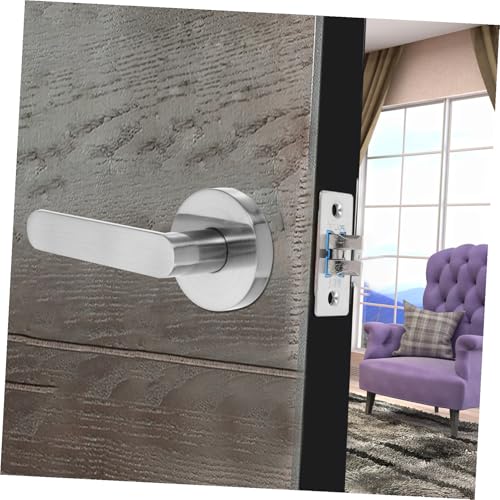 FUTUREORYY 室内用メタルドアグリップ レバーハンドル錠付 スリッシュ設計 簡単取付工具付き 寝室や収納スペースに