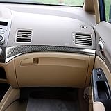 Compatible with Honda Civic 8 Gen 2006-2011 Auto Parts Carbon Fiber Air Vent Panel Trim Sticker Automotive Interior Accessories (Passenger Side Trim)