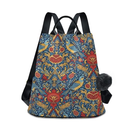 Sac à dos fermeture éclair antivol et poches latérales à motif floral coloré