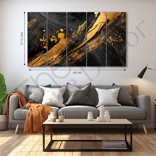 Image of The Castle Decor Abstarct art painting with frame Big Size 27x48 Wall art for living room,Bedroom,Drawing room,Hotels-Wooden Framed-314
