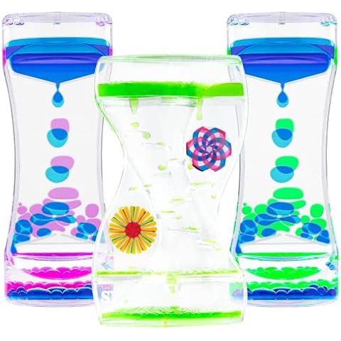 Sirecal Liquid Motion Bubble Timer Sensory - 3Pcs Water Timer Fidget Toy Liquid Hourglass Timer Calming Desktop Toys for Kids Adults Classroom Home Office Cover
