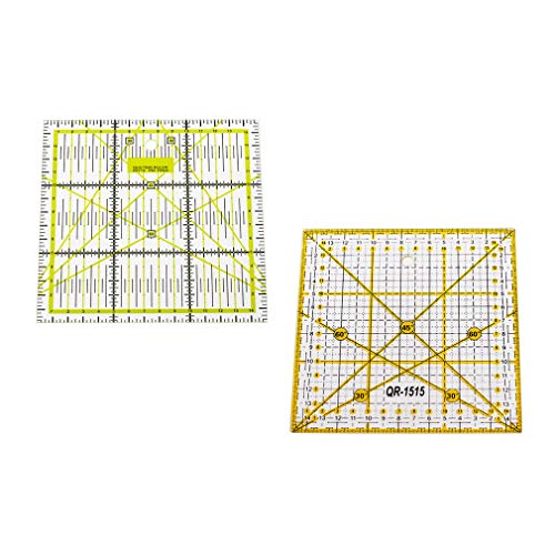 CUTOOP 2 unidades- Regla de costura acrílica, diseño de patchwork, 15x15cm Cover