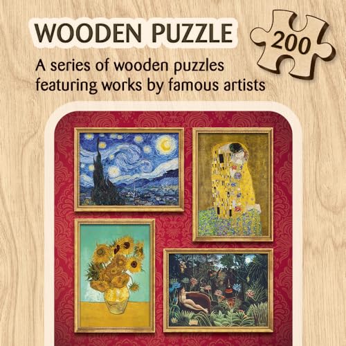 Trefl The Starry Night - Rompecabezas de Madera 200 Piezas, 9+ | Vincent Van Gogh, Puzzle Premium Moderno con Formas Irregulares miniatura 6