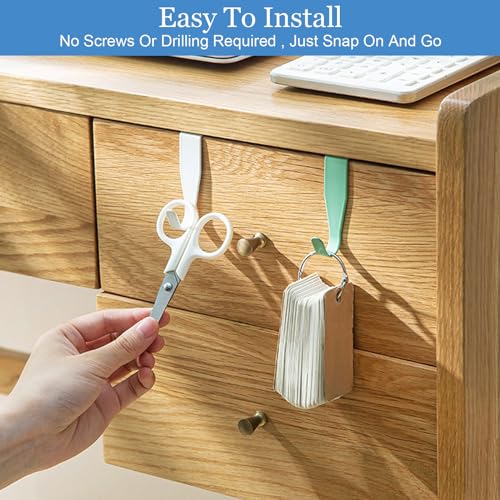 8pcs White Metal Over Door Hooks - Space Saving Clothes Hangers, No Nails Required - for Bathroom Bedroom, Wardrobe - Image 4