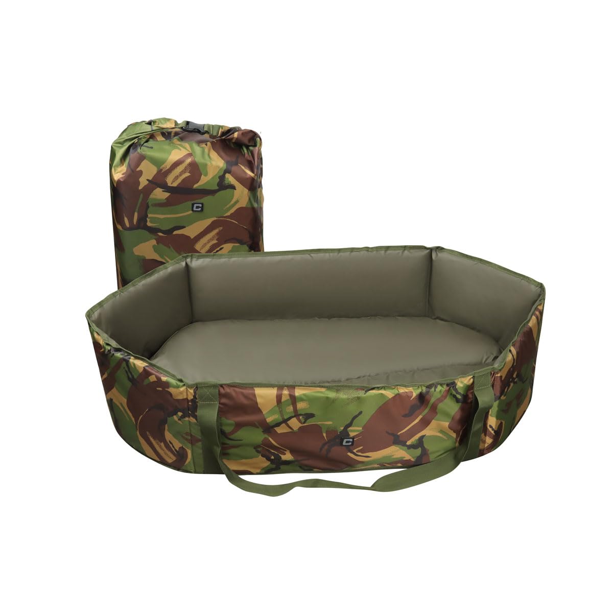Carper Tackle Carp Cradle Fishing Unhooking Mat Oval DPM Camo With Carry Bag