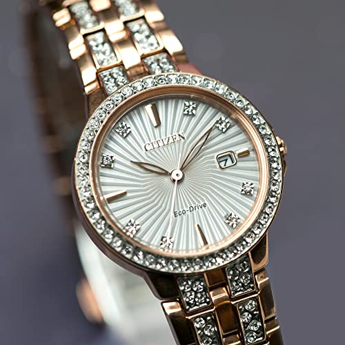 Image of Citizen Ladies' Silhouette Crystal Eco-Drive Watch, 3-Hand Date