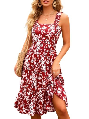Image of Berydress Sundress for Women 2026 Cute Spaghetti Strap Summer Midi Dresses